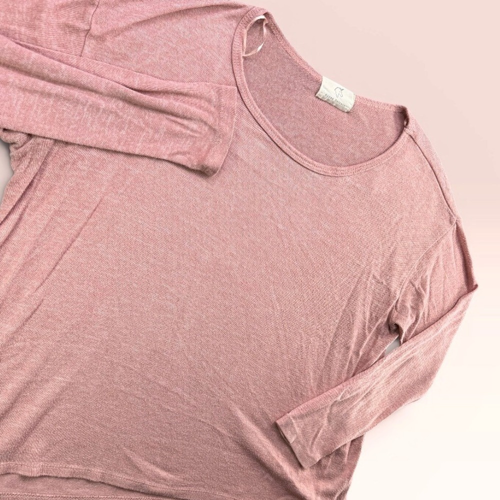 Hyped Unicorn Knit Top Women L Pink Mauve Loose Fit‎ Long Sleeve Soft Cozy Tunic